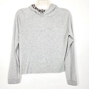Daytrip Youth Gray Leopard Lined Hoodie Top L